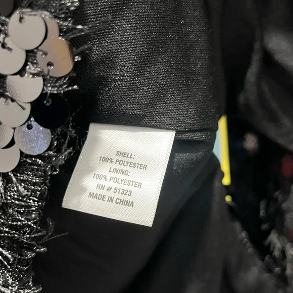 CeCe Black eyelash Sequin lined Pullover Sweater Womens size small new with tags - Picture 9 of 10